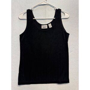 Chicos Travelers Black Sleeveless Tank Top Size 2 Womens Lightweight Knit